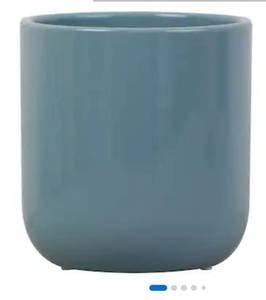 lot 2018 image: allen  roth Round 5.12-in W x 5.12-in L Blue Ceramic Indoor Planter 2 pack