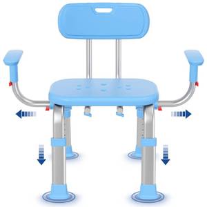 lot 2023 image: KingPavonini Shower Chair for Inside Shower with Arms and Back, Height & Width Adjustable Heavy Duty Shower Seat for Inside Tub(550 lb), Shower Chair for Elderly and Disabled