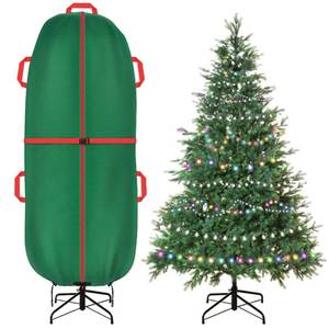 lot 2034 image: Jumbo Upright Christmas Tree Storage Bag with Zipper & Adjustable Straps - Tear Resistant Cover for 7.5 Foot Assembled Tree