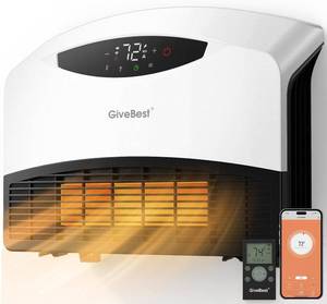 lot 2059 image: GiveBest Electric Wall Heater with WiFi and Remote Control, Floor or Wall Mounted Heater, Large Room Coverage, 3 Heating Modes, 1500W Fast Heating Space with Thermostat for Indoor Room Use, White