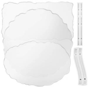 lot 2066 image: Hoolerry 5 Pcs Large Resin Tray Molds with Gold Handles Silicone Irregular Casting Epoxy Molds Agate Geode for DIY Crafts Making Faux Agate Tray Serving Board Home Decor (DIY Handle)