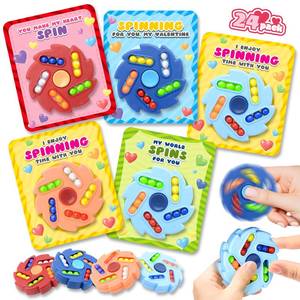 lot 2086 image: Valentines Day Cards for Kids School, 24 Pack Valentines Day Gifts for Kids with Fidget Spinners, Valentines Cards for Kids Magic Bean Fidget Toy Classroom Exchange Party Favor for Boy & Girl