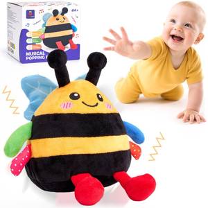 lot 2104 image: hahaland Baby Toy for 6  12 18 Months Crawling Musical Dancing Bouncing Learning Bee Plush, Interactive Tummy Time Toy for 1 2 3 Year Old Boys Girls