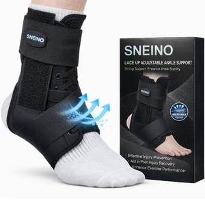lot 2108 image: Ankle Brace for Women Men - Ankle Support Brace for Sprained Ankle, Ankle Stabilizer for Achilles, Tendon, Sprain, Injury Recovery, Lace up Ankle wrap for Running, Basketball, Volleyball (Ankle Brace, Medium)