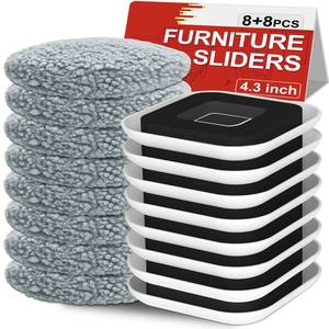 lot 2110 image: Kiss Core New Upgrade Furniture Movers Sliders, 88 Pack 4.3 Multi-Surface Furniture Sliders with Groove Design, 8PCS Moving Pads and 8 Hardwood Socks, Protect Floor and Easily Move Furniture