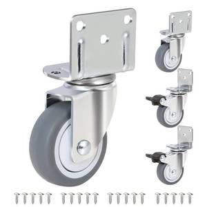 lot 2113 image: Enyke 2 Inch L-Shaped TPR Rubber Casters Set of 4, Side Mount Castors 500 LBS, Corner Castor Wheels with Ball Bearing, Casters Wheels for 2x4 Legs