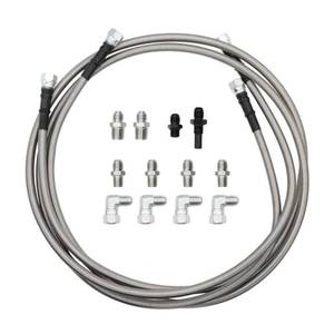 lot 2132 image: Jecoupoon 6AN 70 Transmission Oil Cooler Hose Line kit Compatible with 4L60E 4L80E TH350 TH400 200-4R 700R4 C5 Stainless Steel Braided PTFE Hose TR6060