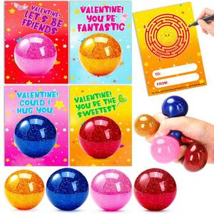 lot 2137 image: 24 Pack Valentines Day Gifts for Kids with Stress Balls Valentines Day Cards for Kids School Stress Relief Squeeze Toys Teens Boys Girls Preschool Toddler Valentine Classroom Exchange Party Favors