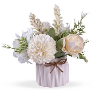 lot 2145 image: Artificial Potted Flowers White, Small Ceramic Vase Fake Flower Plants Desktop Decoration Indoor for Home and Office, Faux Flowers Hydrangea Decora for Table,Bookshelf,Bedroom,Living Room.(White)
