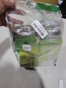 lot 2146 image: Ball Mason Jar Lids with Bands, Wide Mouth, 12 CT (Pack of 2)
