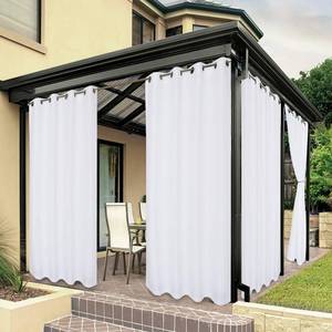 lot 2164 image: BONZER Outdoor Curtains for Patio Water Resistant Heavy Privacy Light Filtering Grommet Outside Curtains for Porch, Pergola, Gazebo, 1 Panel, 54W x 108L inch, White