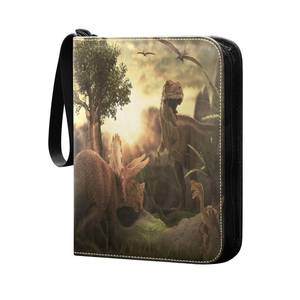 lot 2168 image: OTVEE Dinosaur Card Binder 4-Pocket, 400 Pockets Trading Card Binder Holder with 50 Removable Sleeves, Zipper Card Collection Binder Card Album Book for Football Basketball Baseball Games Sports Cards