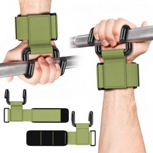lot 2169 image: GPANDAG Weight Lifting Hooks for Men and Women(Pair), 330 LB Heavy Duty Gym Lifting Wrist Strap Hook for Deadlifts, Pull-Ups, Strength Training, 0.4inch Grip Weightlifting Hooks for Teen (Army green hook)