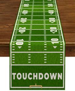 lot 2174 image: Nepnuser American Football Court Table Runner Touch Down Football Birthday Party Decoration Boy Sport Farmhouse Home Dining Room Kitchen Table Decor (13 x 72)