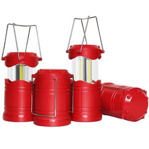 lot 2184 image: Lichamp LED Camping Lantern, 4 Pack Battery Powered Flashlight for Power Outages, Portable Collapsible Hanging Light Essential for Home, Outdoor, Emergency Lamp Survival Kit Gear for Hurricane, Red