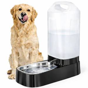 lot 2200 image: Automatic Dog Water Bowl Dispenser - 2.4 Gallon Gravity Pet Water Dispenser with 304 Stainless Steel Bowl, Dog Auto Feeders Bowls Self Waterer, Easy-Carry Handle for Large Dogs & Cats, Multi-Pet Home