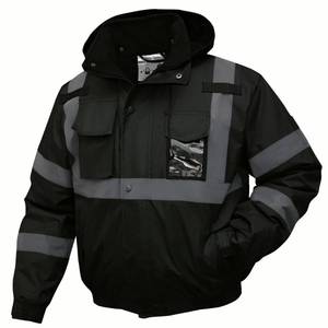 lot 2209 image: SKSAFETY High Visibility Reflective Jackets for Men, Waterproof Safety Jacket for Men with Pockets, Black Work Construction Coats for Winter Cold Weather,Large, 1 Pack