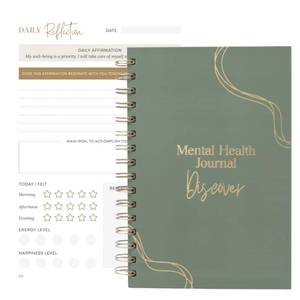 lot 2236 image: SHINE SPARKLE SLAY Mental Health Journal Discover Fresh Start &amp New Year, Beginner 2026 Guided Journal for Daily Reflection, Emotional Wellness &amp Simple Mental Health Prompts 250 pages, A5 Sage Green
