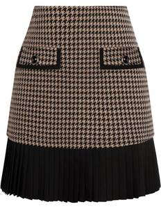lot 2275 image: Kate Kasin Womens Casual Plaid High Waist Pleated A-Line Uniform Mini Skirt(Coffee Plaid, Medium)