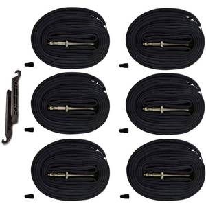 lot 2280 image: (6-Pack) AR-PRO 28 700x20-25c Replacement Road Bike Inner Tubes with 60mm Presta Valves and Free 2 Tire Levers - Bike Tubes for 700x20c, 700x23c, and 700x25c Road Bike Tires