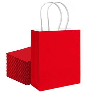 lot 2283 image: qiqee 30PCS Medium Gift Bag with Handles Bulk 11x5x8 Gift Bags Red Bags Multiple Uses (Medium Size)