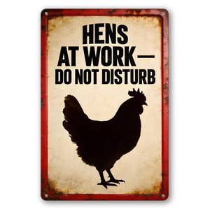 lot 2284 image: Funny Warning Chicken Sign, Chicken Decor Outdoor Aluminum Farm Notice for Coop Gate or Backyard Wall, Rustic Humor Country Style, Weatherproof 8x12 Inch, Chicken Coop Accessories