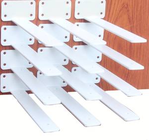 lot 2290 image: 12 Pack - 12 inch White Hidden L Shelf Bracket (15 Inch Thicked) Iron Floating Shelf Brackets Rustic Industrial Metal Brackets for Shelf Support