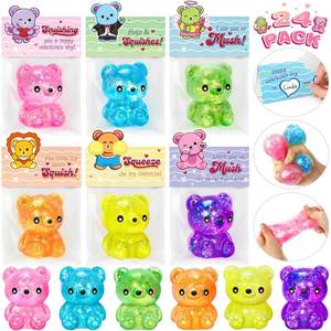 lot 2297 image: Valentines Day Cards for Kids School, 24 Pcs Cute Bear Squeeze Toys with Kids Valentines Cards, Valentines Day Exchange Gifts for Kids, Ideal Classroom Prize & Party Favors Supply