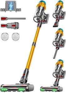 lot 2302 image: AIDTIPS Cordless Vacuum Cleaner, 650W55KPA70 Mins Vacuum Cleaners for Home with Self-Standing, Anti-Tangle Brush, Smart Display and 1.8L Cup Cordless Stick Vacuum Cleaner for Pet HairCarpets