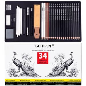 lot 2310 image: GETHPEN Sketch Pencils for Drawing,34 Pcs,Graphite Pencil (14B-4H), Charcoal Pencil,With Graphite Sticks, Erasers and Sharpener, Art Pencils for Sketching,Artist Set for Beginners and Professionals