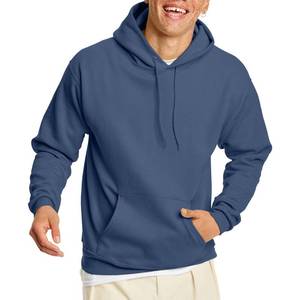 lot 2317 image: Hanes Mens Pullover EcoSmart Hooded Sweatshirt, denim blue, Medium