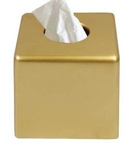 lot 2331 image: Huitony Square Tissue Box Cover Decorative Kleenex Box Holder for Bathroom & Living Room with Handcrafted Texture (Gold)