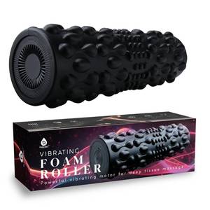 lot 2340 image: PURSONIC Vibrating Foam Roller Deep Tissue Massage for Muscle Recovery 5 Intensity Levels, USB Rechargeable, Durable &amp Lightweight Design