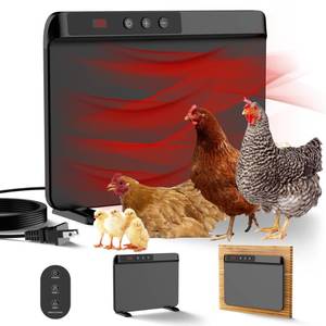 lot 2350 image: HOPOCO Smart Chicken Coop Heater with Efficient Thermostat, Compatible with Timers & Temp Controllers, 200W Safe Inside Radiant Flat Panel Warmer, Remote-Adjustable for Pets & Animals in Winter