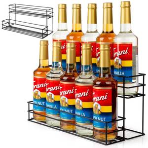 lot 2352 image: 10 Bottle Capacity Coffee Syrup Organizer 2 Tier Coffee Syrup Stand Shelf for Coffee Bar Kitchen Small Wine Rack for Bar Family Storage for Syrup Wine Dressing