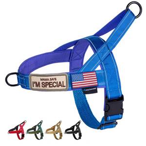 lot 2357 image: Annchwool No Pull Dog Harness with Soft Padded Handle,Reflective Strip Escape Proof and Quick Fit to Adjust Dog Harness,Easy for Training Walking for Small & Medium and Large Dogs(Blue,L)