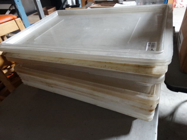 lot 6120 image: Rubbermaid food containers with lids, 18 x 26.