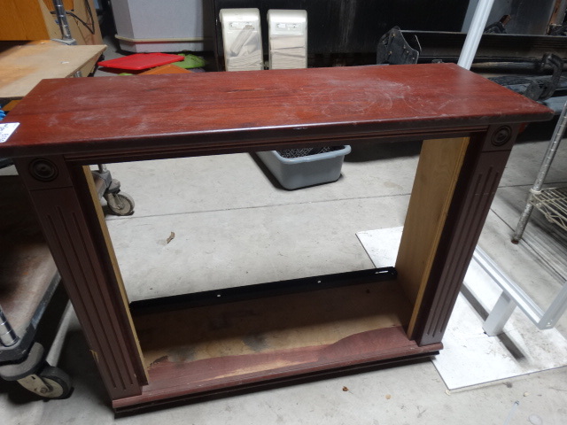 lot 6159 image: Wooden cabinet on wheels.