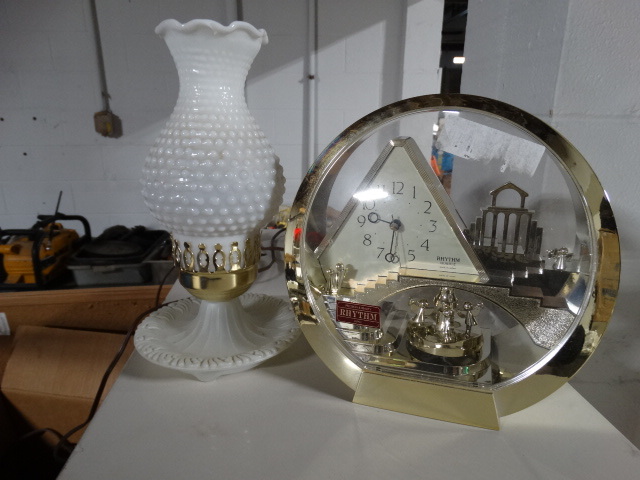lot 6189 image: Clock and a lamp.