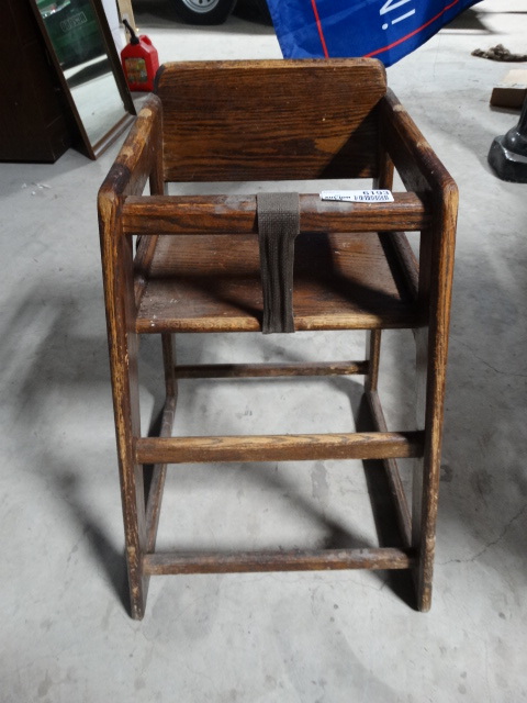lot 6193 image: Wooden high chair.
