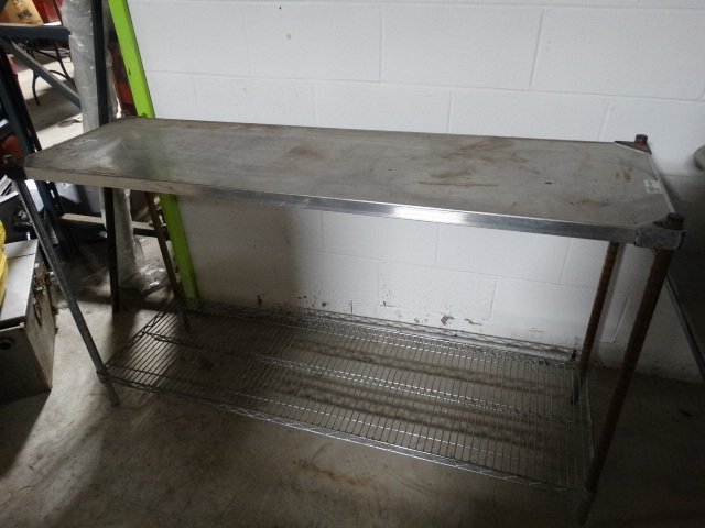 lot 6214 image: Stainless steel stand. 60 x 18 x 34.
