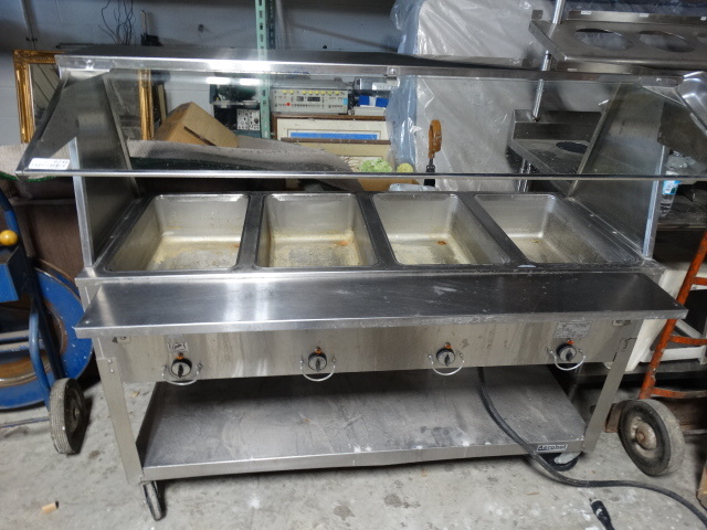 lot 6248 image: Aerohot food warmer on wheels w sneeze guard,Works.