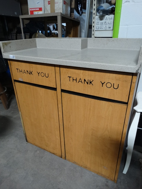 lot 6265 image: Commercial dual thank you trash can.