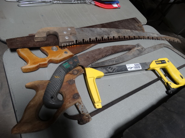 lot 6303 image: Lot of hand saws.