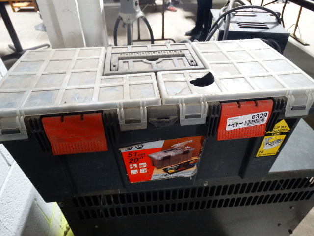 lot 6329 image: Plastic tool box.