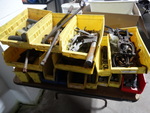 Large lot of part bins with contents.