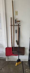 lot 16 image: Snow Shovels, Hoe, Broom, and Long Handled Brush Wand