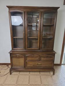 lot 100 image: Mid Century Modern China Cabinet with Cane Detail