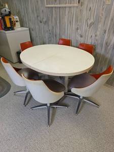 Mid Century Modern Dining Set with Tulip Style Chairs
