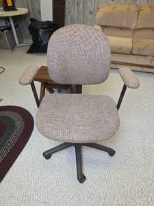 lot 219 image: Brown Fabric Office Task Chair with Arms
